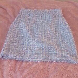 Ann Taylor Light Blue Tweed Pencil Skirt